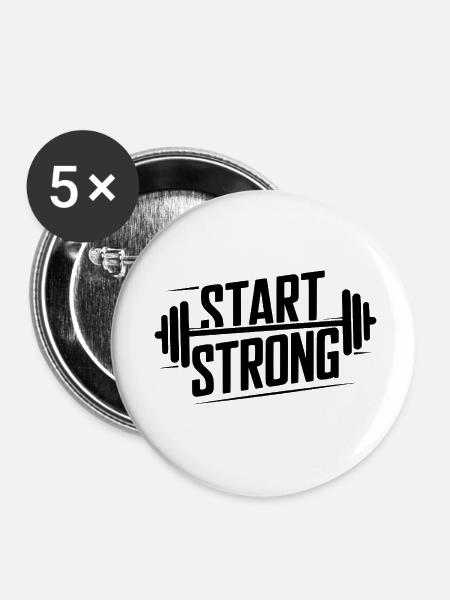 Start Strong - Buttons klein 25 mm (5er Pack) - Weiß