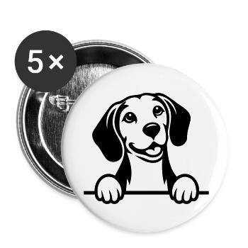Beagle - Buttons klein 25 mm (5er Pack) - Weiß - Vorne