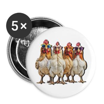 Chicken Sunglasses - Buttons small 1''/25 mm (5-pack) - white - Front