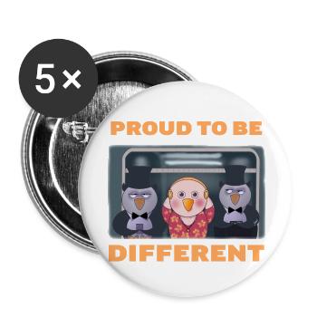 Proud to be different - Buttons small 1''/25 mm (5-pack) - white - Front