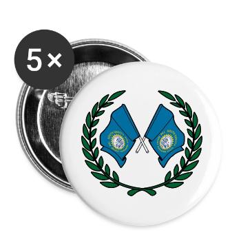 Flaggen USA South Dakota im Lorbeerkranz - Buttons klein 25 mm (5er Pack) - Weiß - Vorne