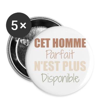 Dieser perfekte Mann ist nicht mehr als Paar verfügbar - Buttons klein 25 mm (5er Pack) - Weiß - Vorne