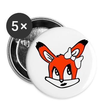 renard femelle fille jolie arc femme belle - Lot de 5 petits badges (25 mm) - blanc - Devant