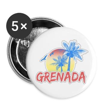 Vacances Grenade - Lot de 5 petits badges (25 mm) - blanc - Devant