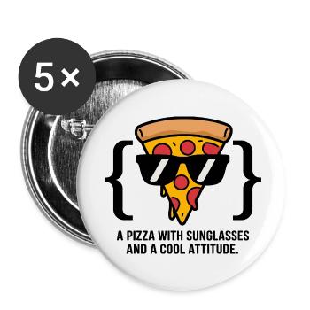 Cool Pizza Slice Sunglasses - Buttons small 1''/25 mm (5-pack) - white - Front
