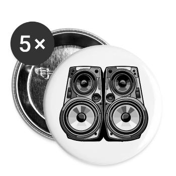 Soirée de boxe musicale - Lot de 5 petits badges (25 mm) - blanc - Devant