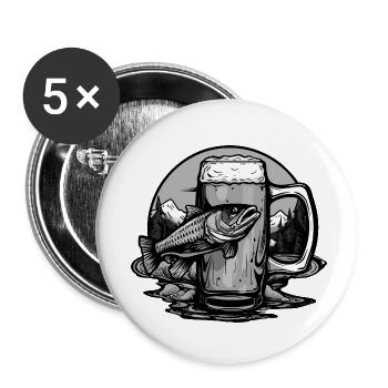 Fishing beer glass - Buttons small 1''/25 mm (5-pack) - white - Front