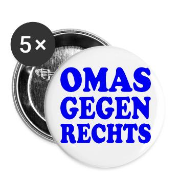 Omas gegen rechts - Buttons klein 25 mm (5er Pack) - Weiß - Vorne