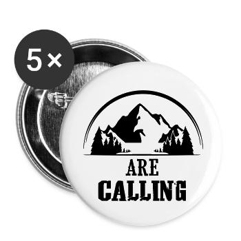 mountains are calling - Buttons small 1''/25 mm (5-pack) - white - Front