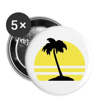 palmen insel - Buttons klein 25 mm (5er Pack) - Weiß - Vorne