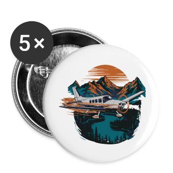 Buchenhandwerk - Buttons klein 25 mm (5er Pack) - Weiß - Vorne