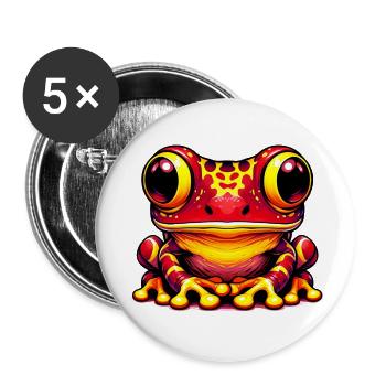Frosch - Buttons klein 25 mm (5er Pack) - Weiß - Vorne