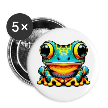 Frosch - Buttons klein 25 mm (5er Pack) - Weiß - Vorne