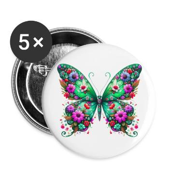 Butterfly - Buttons small 1''/25 mm (5-pack) - white - Front