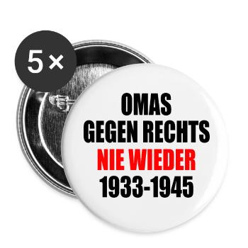 Omas gegen rechts - Buttons klein 25 mm (5er Pack) - Weiß - Vorne