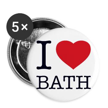 I LOVE BATH - Buttons small 1''/25 mm (5-pack) - white - Front