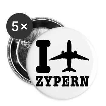 Zypern Urlaub - Buttons klein 25 mm (5er Pack) - Weiß - Vorne