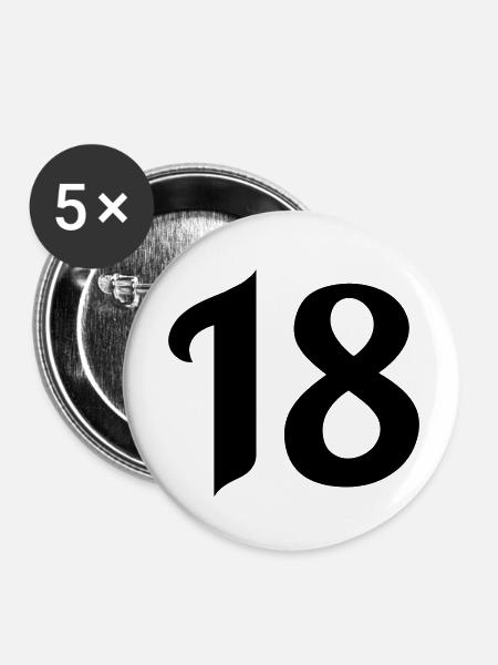 18 - Buttons klein 25 mm (5er Pack) - Weiß