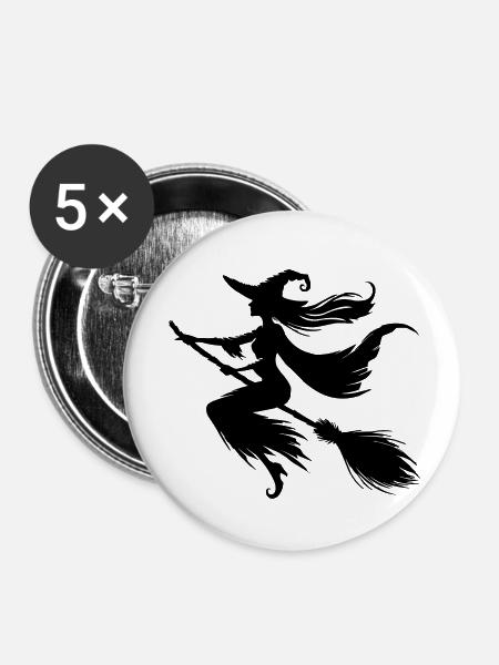 hexe - Buttons klein 25 mm (5er Pack) - Weiß