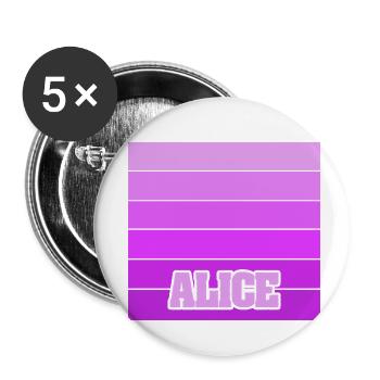 Gift for Alice - Buttons small 1''/25 mm (5-pack) - white - Front