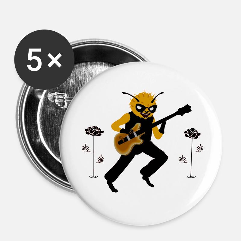 Buzz Hendrix - Buttons small 1''/25 mm (5-pack) - white