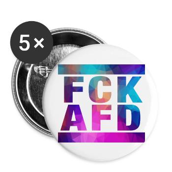 FCK AFD - Setting an example against the right, against Nazis - Buttons small 1''/25 mm (5-pack) - white - Front