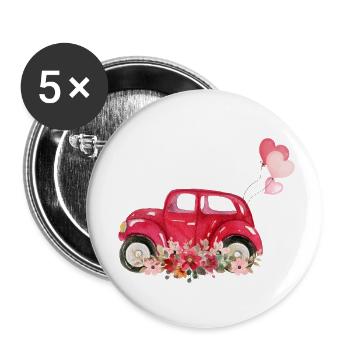 Bride's Witness Car Floral Bride - Buttons small 1''/25 mm (5-pack) - white - Front