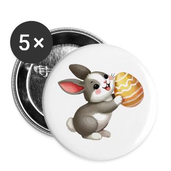 bunny rabbit easter - Buttons small 1''/25 mm (5-pack) - white - Front