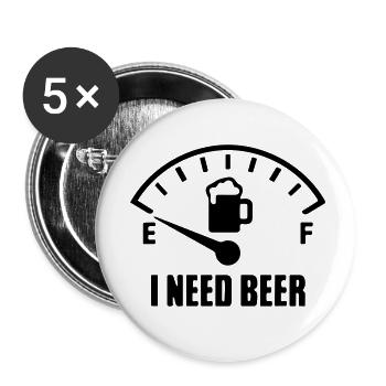 I need beer. - Buttons small 1''/25 mm (5-pack) - white - Front