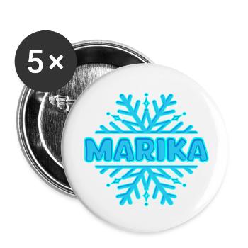 Marika Marika - Lot de 5 petits badges (25 mm) - blanc - Devant