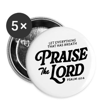 praise the lord - Buttons small 1''/25 mm (5-pack) - white - Front