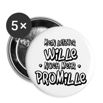 Mehr Promille - Buttons klein 25 mm (5er Pack) - Weiß - Vorne