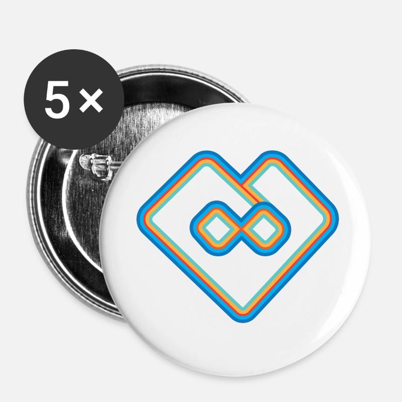 Infinite Love - Buttons small 1''/25 mm (5-pack) - white
