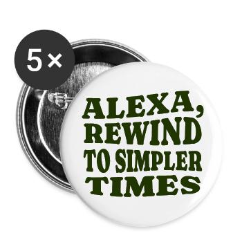Alexa, Skip to the Weekend - Buttons klein 25 mm (5er Pack) - Weiß - Vorne