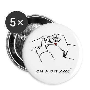 Visuel pour mariage Homme / Femme - On a dit ... - Lot de 5 petits badges (25 mm) - blanc - Devant
