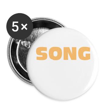 Parle couramment les paroles de chansons Chanteur - Lot de 5 petits badges (25 mm) - blanc - Devant