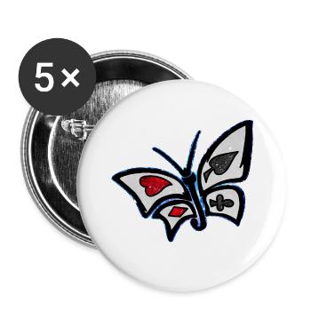 Papillon du Pays des Merveilles Cosmique - Lot de 5 petits badges (25 mm) - blanc - Devant