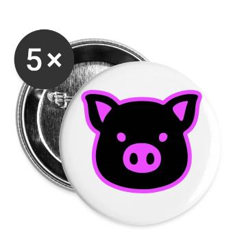 Pig Head Sow - Buttons small 1''/25 mm (5-pack) - white - Front