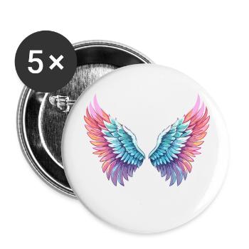 Angelwings,Angel Wings,Graffiti,Painting,Colorful - Buttons small 1''/25 mm (5-pack) - white - Front