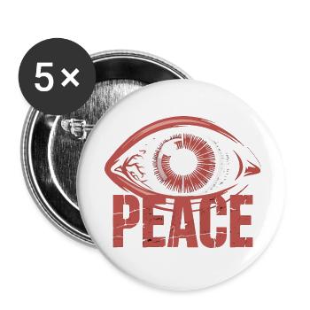 GROSSE BLUTIGE AUGEN - Buttons klein 25 mm (5er Pack) - Weiß - Vorne