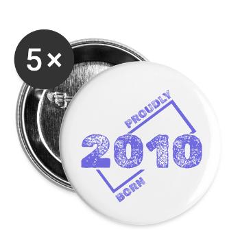 Born in 2010 - Buttons small 1''/25 mm (5-pack) - white - Front
