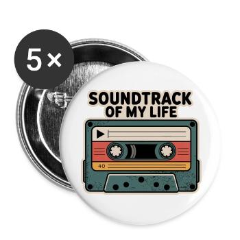 La bande originale de ma vie - Lot de 5 petits badges (25 mm) - blanc - Devant