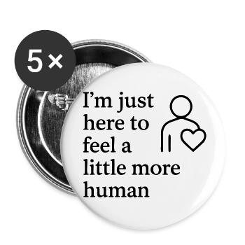 0003 feel more human - Buttons klein 25 mm (5er Pack) - Weiß - Vorne