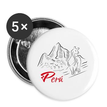 Machu Picchu - Pérou - Lot de 5 petits badges (25 mm) - blanc - Devant