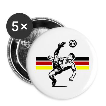 Fussball Fallrückzieher Deutschland - Buttons klein 25 mm (5er Pack) - Weiß - Vorne