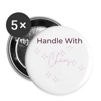 Handle With Chaos Shirt – Soft Girl Wild Vibes Tee - Buttons small 1''/25 mm (5-pack) - white - Front