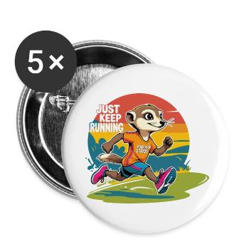 Continuez à courir - Lot de 5 petits badges (25 mm) - blanc - Devant