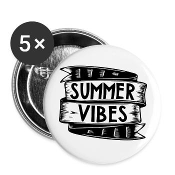 Ambiance estivale | Graphique vectoriel - Lot de 5 petits badges (25 mm) - blanc - Devant