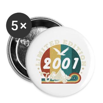 Jahrgang 2002 Retro - Bestseller - Buttons klein 25 mm (5er Pack) - Weiß - Vorne
