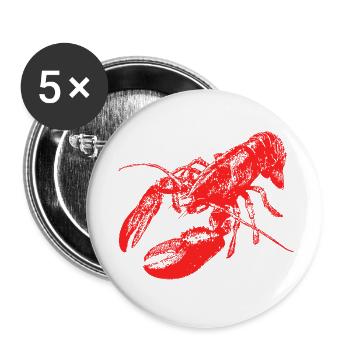 Bold Red Lobster Graphic Design - Buttons small 1''/25 mm (5-pack) - white - Front